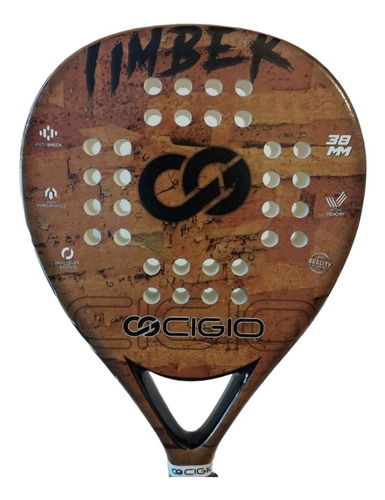 Paleta Padel Paddle Cigio Timber + Grip + Protector