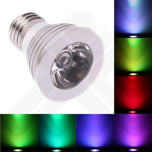 Imagem 6 de 7 de Lâmpada Led Rgb Dicróica 5w Bivolt E27 Com Controle Remoto