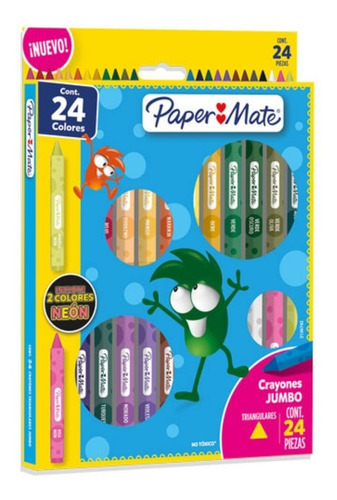Crayones De Colores Jumbo Triangulaes Paper Mate 24 Crayón
