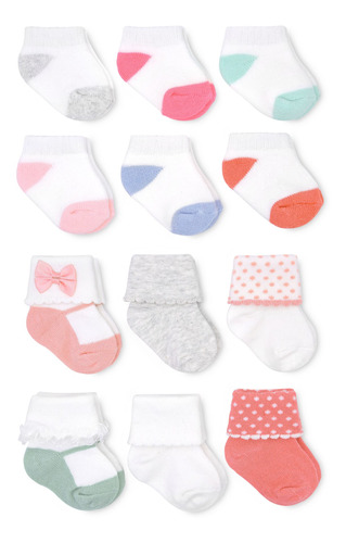 Set X6 Pares De Calcetines Para Bebé Niña De Corte Bajo