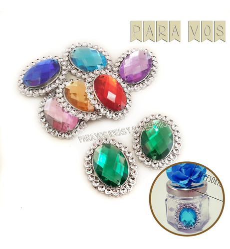 Bases Camafeos + Gemas Ideal Decoracion Candy Bar Adorno X10