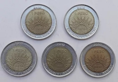 * 1 Peso Sin Circular Bicentenario Bolsas Del B. C. R. A.