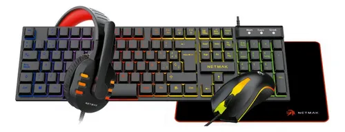 Kit Gamer 4 En 1 Teclado+mouse+auricular+pad 479 Netmak
