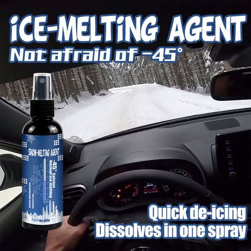 A Car Deicing Snow Melt Car Winter Winter Winter Door Handle