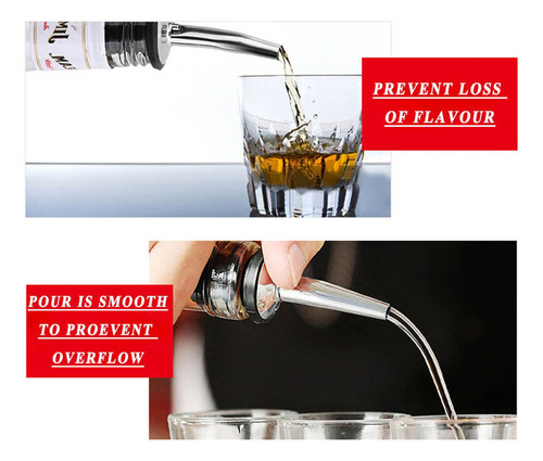 A 10 Vertedores Inoxidable Steel Dosifiers Botellas Bar