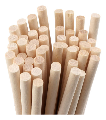 Paquete De 50 Varillas De Madera Sin Terminar Manuali...