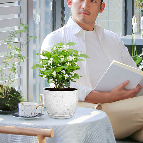 2025 Macetas De Interior For Plantas, Imitación Granito, 3