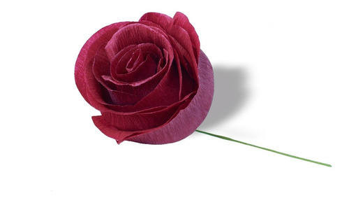 Flores De Papel Crepé, Botón De Rosa, Color Rojo, 48 Piezas.