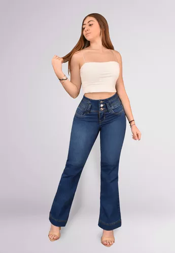 Jeans Pantalones Acampanados Mujer Calidad Premium