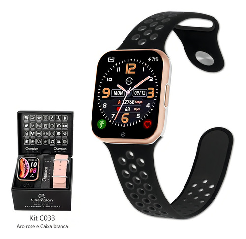Smartwatch Champion 2 Pulseiras C033 Ch50033h Preto/rosa Caixa Rosa