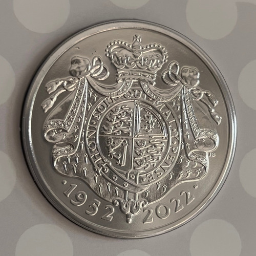 Moeda Oficial 2022 Jubileu Platina Rainha Lacrada - Encarte