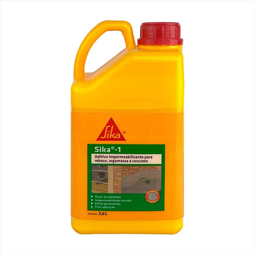 Aditivo Impermeabilizante Sika-1 Proteção P/ Argamassas 3,6l