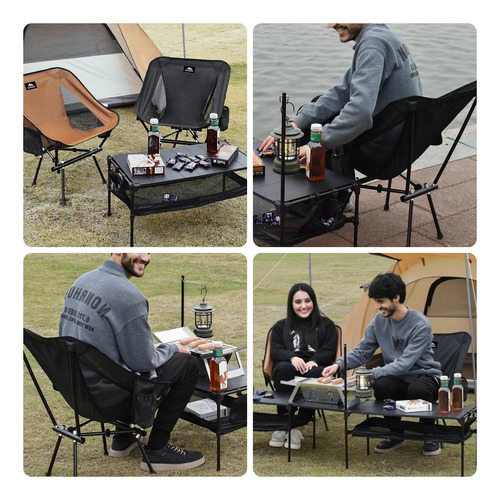 Silla De Camping Anyoker 133zz-sjb Ligera Y Plegable Café Café