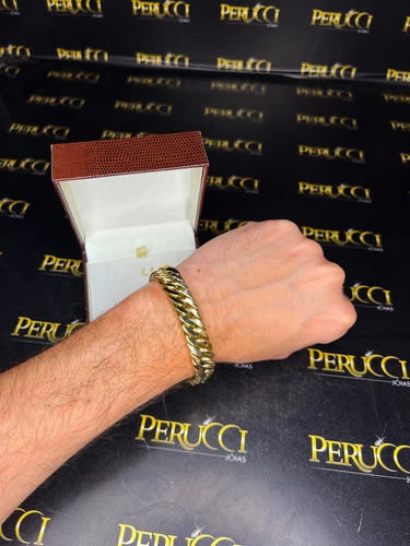 Pulseira Elos Duplos 25 Gramas 12mm Ouro 18k Frete Gratis