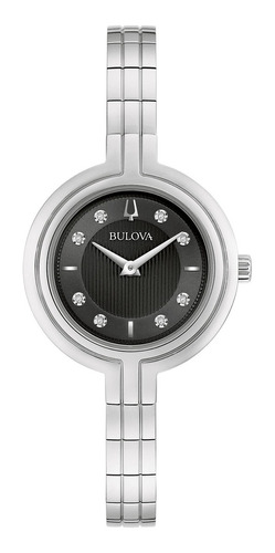 Reloj Mujer Bulova 96p215 Cuarzo Pulso Plateado En Acero