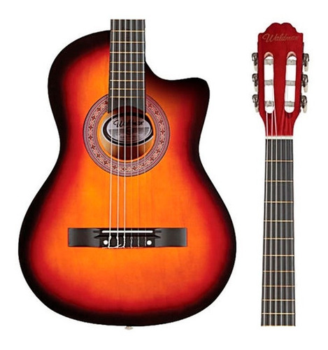 Violao Nylon  Waldman Eletroacustico  Ppce 1 Sunburst