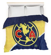 Comprar Cobertor Con Borrega Matrimonial, Varios Escudos De Fútbol,