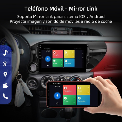 Auto Estéreo Para Toyota Hilux 2016-2022 Cámara Gps Wifi.