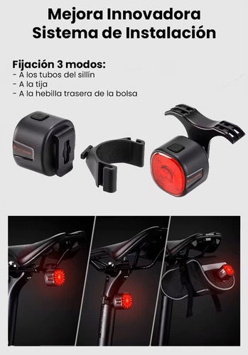 Luz Trasera Mini Accesorio Bici 100hs West Biking Usb 6modos Negro