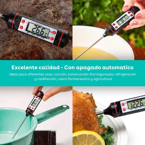 Termometro Digital Cocina Con Pila Pincha Carne Waterproof