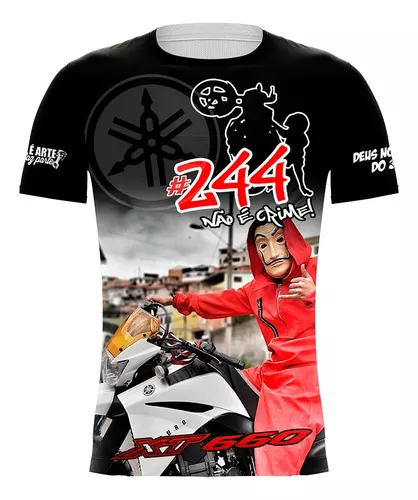 Camiseta Raglan Moto Grau XT 660 Manga Longa