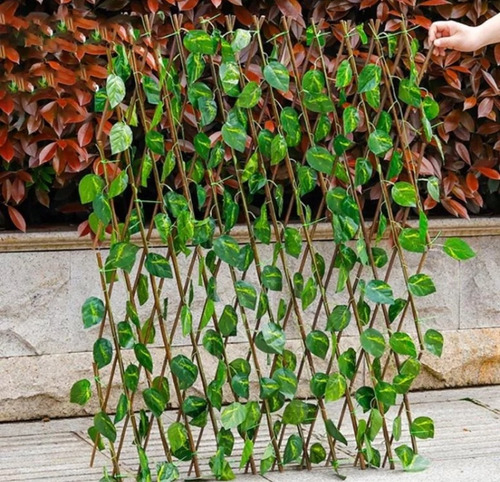3 Pz Follaje Expandible 3.0 Mts X0.50 Artificial Base Madera Verde Musgo Chocolate