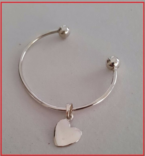 Pulsera Plata Esclava Bolitas Corazon-estrella-flor-trebol