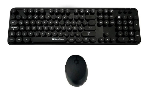 Teclado Y Mouse Inalámbrico Diseño Retro Y Ergonómico