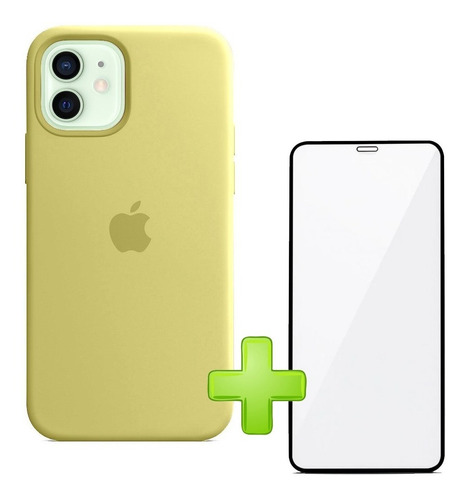 Protector Funda Case Silicona iPhone 12 + Vidrio Full - Otec