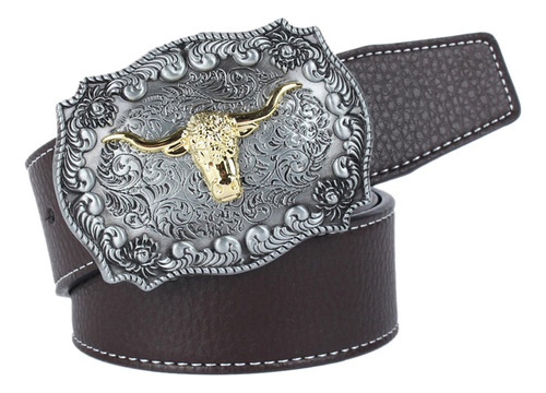 .. Cowboy Rodeo Bull Head Hebilla De Cinturón De Material
