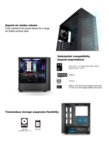Gabinete Silverstone Fara R1 Vidrio Templado Y Mesh Frontal