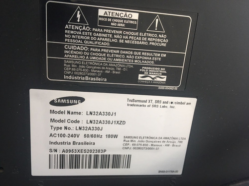 Imagem 3 de 4 de Tv Lcd 32 Samsung Ln32a330j1 Usada Impecável Retirada!