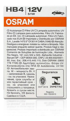 Osram Hb4 9006 Original Standard Headlight Halogen Bulbs Aag