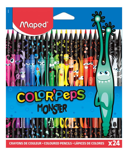 Lapices De Colores Maped Monster X 24 Colores Largos