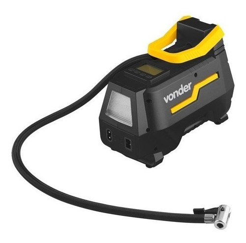 Compressor de ar mini elétrico portátil Vonder CAV 150 120W 12V/127V/220V preto/amarelo