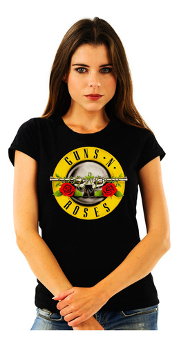 Polera Mujer Guns N Roses Logo Clasico Rock Abominatron 