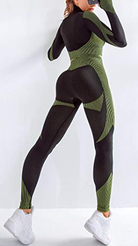 Conjunto Deportivo De 2 Pzas Para Mujer Leggings Y Top Corto