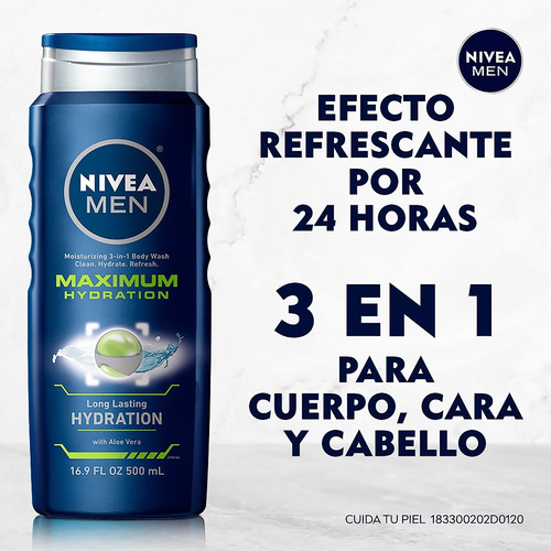 Jabón Líquido Corporal Nivea Men Maximun Hydration 500ml