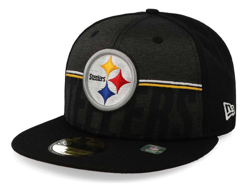 Gorra New Era 59 Fifty Nfl Training 23 Steelers Negro Cerrad