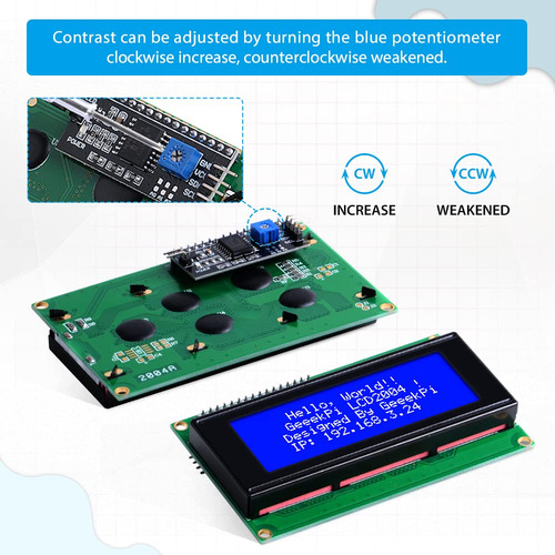 Módulo De Pantalla Lcd 20x4 Con Adaptador I2c Azul