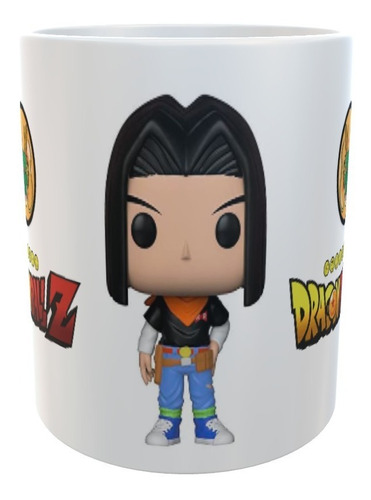 Taza Cerámica Androide 17 Dragon Ball Z Funko Pop Sublimada 