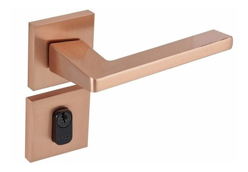 Fechadura Para Porta De Entrada Rose Gold 55mm Comum Roseta