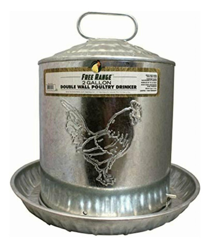 Harris Farms Galvanized Steel Double Wall Poultry Drinker