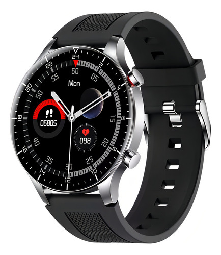 Smartwatch Kumi Gw16t Pro Prateado Pulseira Preto Bisel Preto Desenho Da Pulseira Liso