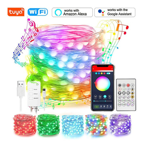 10m Tuya Wifi Smart Fairy Lights Impermeable Rgb Tira De Luz