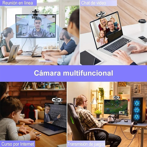 Imagen 2 de 7 de Cámara Web 4k Hd Con Micrófono Y Enfoque Automático De 2160p