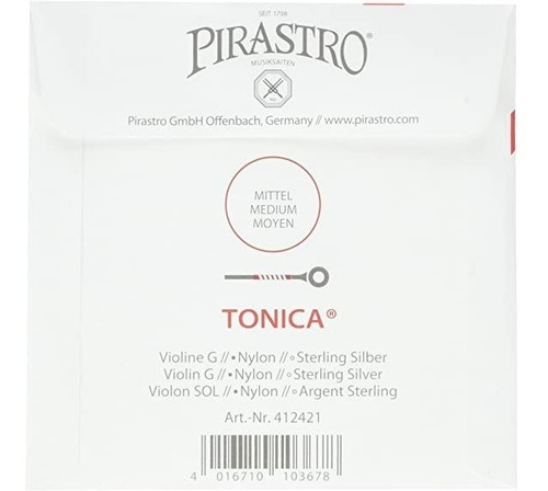 Imagen 5 de 10 de Cuerda Suelta G (4ta) Violín 4/4 Pirastro Tonica - Alemania
