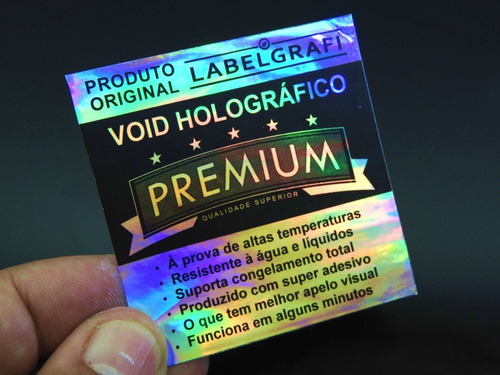 Lacre Void Holográfico Premium 40x30mm Personalizado 200 Un