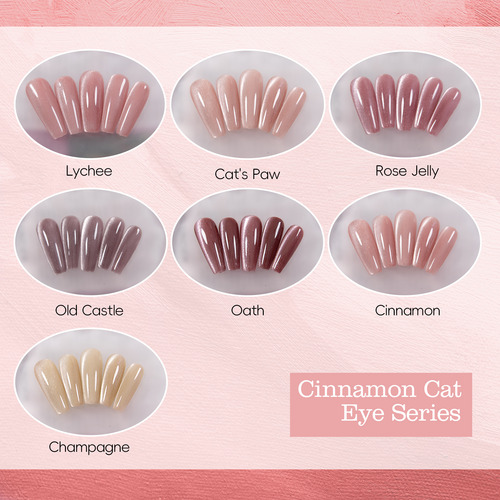 Kit 7 Esmaltes Gel Efecto Ojo De Gato 12ml Con Imán