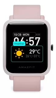 Smartwatch Amazfit Basic Bip U 1.43" caja de policarbonato pink, malla pink de caucho de silicona A2017